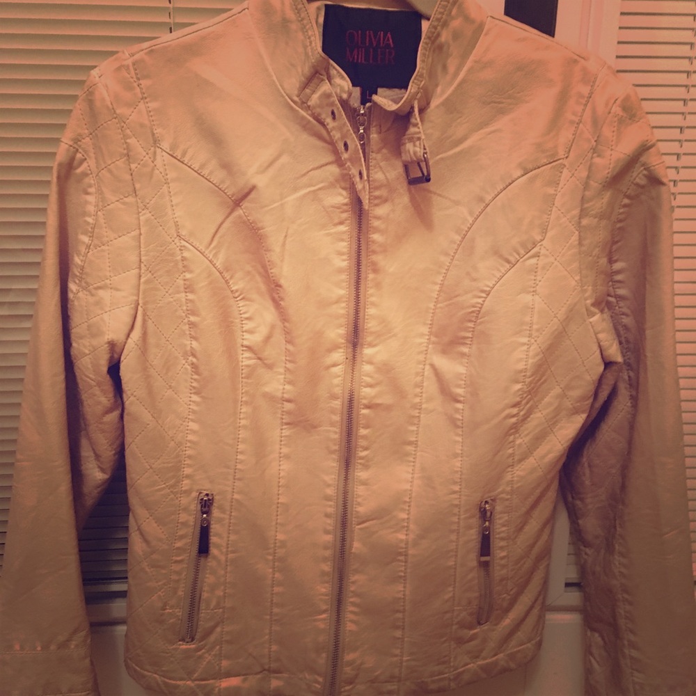 Tan faux leather jacket